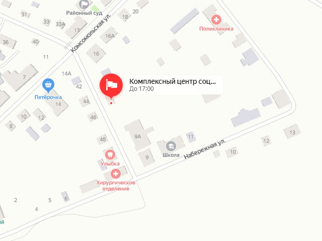 Комплексный центр социального обслуживания (соцзащиты) населения Варнавинского района в р.п. Варнавино на ул. Нижегородская