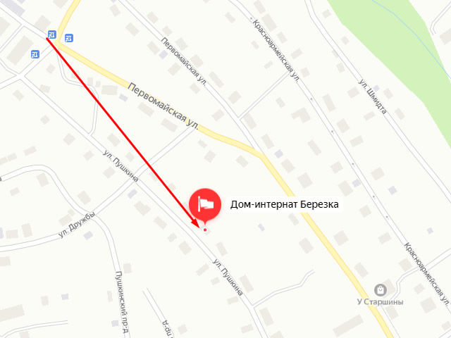 Талдомский дом- интернат малой вместимости "Березка" в п. Дубна на ул. Пушкина