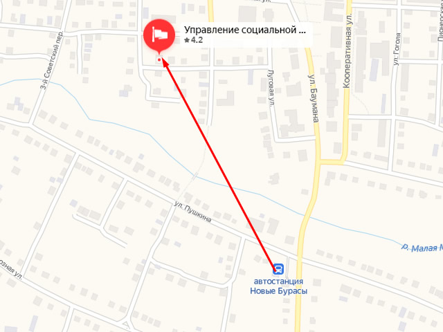 Управление социальной поддержки населения Новобурасского района в р.п. Новые Бурасы на 2 Советском переулке
